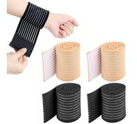 ZOCONE 4 Piezas Bandas Elastica Muñequera 44cm Ajustable Muñequera Tendinitis Muñeca Tejido Compresión Muñequera Tunel Carpiano Transpirable Banda Elastica Muñequera Deportiva para Hombres y Mujeres