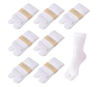 ZOCONE 7 Pares de Calcetines Blancos con Puntera Dividida, de Algodón para Mujeres y Hombres, Novedosos Tabi para Sandalias