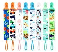 ZOCONE 8 Piezas Cadenas para Chupetes Bebe, Chupete Cuerda Tela Suave Cadena para Chupete con Clip Reutilizable Cadena Chupete Bebe para Niño y Niña Chupetero de Cinta para Evita Chupete Pierda (B)