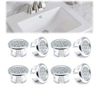 ZOCONE 8 Piezas Embellecedor Lavabo Agujero, Anillo Desbordamiento Lavabo, Embellecedor Rebosadero Lavabo, Anillo Hueco Agujero Redondo Tapa Rebosadero Lavabo Inserto para Fregadero, Baño, Cocina