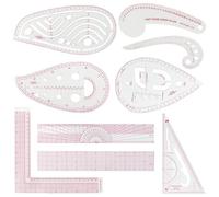 ZOCONE 9 Piezas Juego de Reglas de Costura Patronaje Profesional Reglas Curvas de Plástico Modista Regla para Confeccion Herramientas Costura y Patronaje