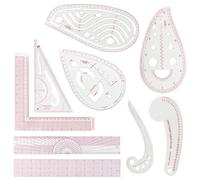 ZOCONE 9 Piezas Reglas de Costura Patronaje Profesional Reglas Curvas Francesas de Plástico Modista Regla para Confeccion Herramientas Costura para Diseñadores de Moda Sastres