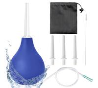 ZOCONE Enema Bulbo 224 ml Pera Lavativa Ducha Hombre y Mujeres con 6 Accesorios - Bombilla para Enema para Limpieza de Silicona Ducha Anal Bombilla de Ducha de Enema, Diseño Antirreflujo (Azul)