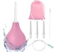 ZOCONE Enema Bulbo 224 ml Pera Lavativa Ducha Hombre y Mujeres con 6 Accesorios - Bombilla para Enema para Limpieza de Silicona Ducha Anal Bombilla de Ducha de Enema, Diseño Antirreflujo (Rosa)