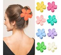 ZOCONE - Juego de 9 pinzas para el pelo de flores mate - Pinza de pelo para garras coloridas para mujer, pelo grueso y fino, para niñas vacaciones regalo (9 Couleu)