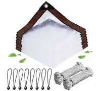 ZOCONE Lona Impermeable Transparente con Ojales y Cuerda Paracord, 2x3m Plástico Lona Transparente Exterior Toldos para Terrazas Plantas Invernadero Jardines Camiones Cobertizos