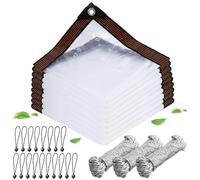ZOCONE Lona Impermeable Transparente con Ojales y Cuerda Paracord, 3x6m Plástico Lona Transparente Exterior Toldos para Terrazas Plantas Invernadero Jardines Camiones Cobertizos