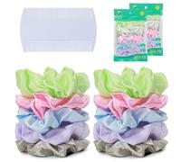 Zocone - Lote de 10 coletas antipiojos de banda ancha + peine de lentejas extrafino, elásticos naturales antipiojos, aptos para mujeres, suaves, elásticos y eficaces