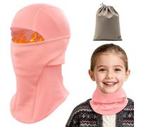 ZOCONE Pasamontañas Niños Forro Polar Pasamontañas Térmico de Invierno Niñas Balaclava Invierno Moto Niños Máscara de Esquí Ciclismo Prueba de Viento Gorro Termico Multifunción (Rosa)