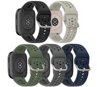 ZOCOVIN 5 pulseras de silicona compatibles con Amazfit Bip 6/Bip 5, correa de repuesto suave deportiva transpirable para Amazfit GTR 4/3/3 Pro /2/2e/GTR 47 mm/Balance/Cheetah mujer hombre, Sin gemas