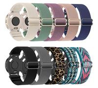 ZOCOVIN Paquete de 10 correas elásticas para reloj Garmin Venu 3S/Vivoactive 4S/Venu 2S/Vivomove 3S, correa elástica de nailon suave deportivo de 18 mm para Garmin Forerunner 255s/265S