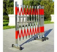 ZOCWJK Barreras de tráfico retráctiles, barreras plegables con ruedas, indicación efectiva de que un área está fuera de límites, barricada de metal expandible (1,2 x 2, m)