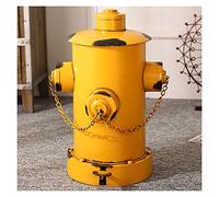 ZOCWJK Bote de basura inteligente para exteriores, cubo de basura tipo pedal de decoración artística de hierro, mini cubo de metal con pedal, forma de boca de incendios, para entretenimiento al aire