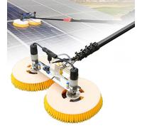 ZOCWJK Cepillo eléctrico de limpieza para paneles solares, 70 cm, limpiador de agua de doble cabeza, kit de poste ajustable para vidrio fotovoltaico y ventanas, limpiador giratorio de 6 m, 3 m