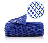 ZOCY Esponja de red africana, auténtico exfoliante corporal para baño y ducha, múltiples texturas con suave exfoliación profunda y rica espuma para todas las pieles (azul)