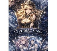 Zodiac Anime Coloring Book for Adults: 12 Fantasy Girls • High Detail • Stress Relief