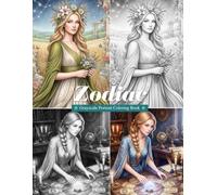 Zodiac Grayscale Portrait Coloring Book for Adults: Beautiful Women, Zodiac Signs, Celestial Symbols, Moon Phases, Stars, and Mystical Portraits