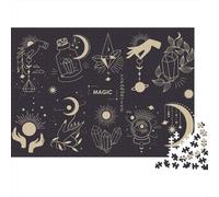 Zodiac Magic Puzzle de 1000 Piezas Puzzle para Adultos Elementos Nocturnos Papel Juego de Puzzle 1000 Piezas Relajación Decoración Regalo 70x50cm/1000pcs