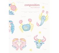 Zodiac Watercolor Composition Notebook | 8.5 x 11 Inches | For Notes, Sketches, and Journaling: Artistic design on the front and back covers
