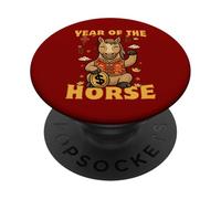 Zodiaco Año Nuevo Chino del Caballo 2026 Hombres Mujeres Niños PopSockets PopGrip Adhesivo