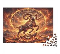 Zodiaco Aries Carnero Fuego Puzzle 1000 Piezas, Decoración Tras enmarcar