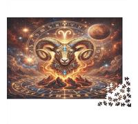 Zodiaco Aries Carnero Fuego Puzzle 1000 Piezas, Decoración Tras enmarcar