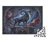Zodiaco Aries Gótico Oscuro Puzzle 1000 Piezas, Decoración Tras enmarcar