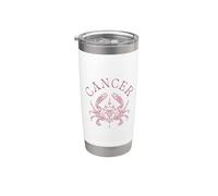 Zodiaco Cáncer - Astrología Signo Cangrejo Magenta Diseño Estético Vaso térmico de acero inoxidable de doble pared