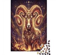 Zodiaco de Aries Puzzle 1000 Piezas Adultos Y Niños,Anti-estrés,Reto,14 Años+ Carnero de Fuego,Deco Pared,Regalo Ideal,Premium,Cartón,Rompecabezas,Relax,Desafío,Educativo 52x38cm
