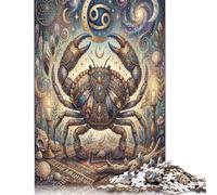 Zodiaco de Cáncer Puzzle De Madera 300 Piezas Adultos Y Niños,14 Años+,Deco Pared,Anti-estrés Bohemia,Desafío,Madera,Regalo Ideal,Rompecabezas,Relax,Reto,Educativo (40x28cm)