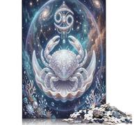 Zodiaco de Cáncer Puzzle De Madera 300 Piezas Adultos Y Niños,14 Años+,Deco Pared,Anti-estrés De ensueño,Desafío,Madera,Regalo Ideal,Rompecabezas,Relax,Reto,Educativo (40x28cm)