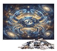 Zodiaco de Cáncer Puzzle De Madera 300 Piezas Adultos Y Niños,14 Años+,Desafío,Regalo Ideal Galaxia Estrellada,Deco Pared,Madera,Rompecabezas,Anti-estrés,Relax,Reto,Educativo (40x28cm)