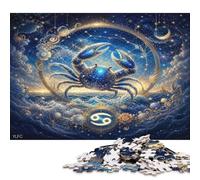 Zodiaco de Cáncer Puzzle De Madera 300 Piezas Adultos Y Niños,Anti-estrés,Regalo Ideal,Deco Pared Celestial,Desafío,Madera,14 Años+,Rompecabezas,Relax,Reto,Educativo (40x28cm)