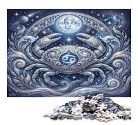 Zodiaco de Cáncer Puzzle De Madera 300 Piezas Adultos Y Niños,Rompecabezas,14 Años+ Constelación,Deco Pared,Regalo Ideal,Anti-estrés,Relax,Desafío,Reto,Madera,Educativo (40x28cm)