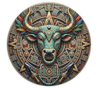 Zodiaco de Tauro Aztec Art Puzzle 1000 Piezas, Decoración Tras enmarcar