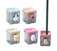Zodors Sacapuntas 4 pcs, sacapuntas con deposito Doble Agujero para Todos los lápices sacapuntas para Escuela Oficina Familia