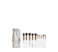 Zoë Ayla Makeup Brush Set and Cylindric Case 10 Pices Marble Set de brochas 1 piezas