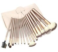 Zoë Ayla Set de Pinceles de Maquillaje de 24 Piezas con Bolsa de Almacenamiento de Cuero Vegano, Beige 440 gr