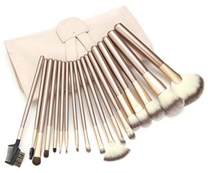 Zoë Ayla Set de Pinceles de Maquillaje de 24 Piezas con Bolsa de Almacenamiento de Cuero Vegano, Beige 440 gr