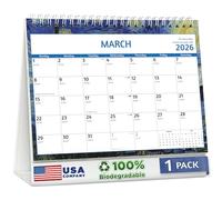 Zoe Deco Calendario de escritorio de pie de 20 x 15 cm + pegatinas, calendario 2021 año mensual estilo tienda de campaña Flip Calendario, impresionistas, 1 paquete