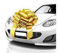 Zoe Deco - Lazo Grande para Coche, Dorado, 23 Pulgadas, Arco Gigante de Forma Redonda para cumpleaños, Navidad, recepción de Boda, Fiesta Sorpresa, Gran Envoltura de Regalo para un Gran Regalo