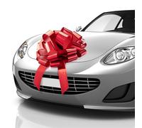 Zoe Deco - Lazo Grande para Coche - Rojo, 41 cm / 16 Pulgadas - Lazo Gigante para Coche para Cumpleaños, Navidad, Recepción de Boda, Fiesta Sorpresa - Papel de Regalo Grande