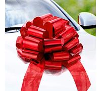 Zoe Deco - Lazo Grande para Coche - Rojo, 46 cm / 18 Pulgadas - Lazo Gigante para Coche para cumpleaños, Navidad, recepción de Boda, Fiesta Sorpresa - Envoltura de Regalo Grande