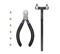 Zoegneer 1 alicates de botón de latón + 1 regla T + 6 botones de latón juego de accesorios de tiro con arco recurvo compuesto (negro)