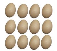 Zoegneer 12 huevos de imitación realistas pintados de PVC para decoración del hogar, manualidades, juegos de rol de Pascua, exhibición de cocina y sala de estar (blanco)
