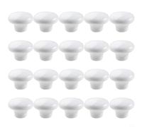 Zoegneer 20 manijas redondas de cerámica vintage para cajones de un solo agujero, gancho con ventosa (blanco)
