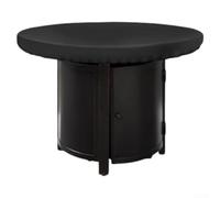 Zoegneer 210D Oxford Fire Plate Cover Round Black Protector Grill Shield para barbacoa al aire libre Cocina Resistente a la intemperie, polvo, lluvia, nieve viento protección con cordón de