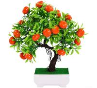 Zoegneer 23 flores artificiales de bonsái de frutas, plantas falsas de plástico realista, decoración del hogar, naranja, melocotón, chile, granada, frutos rojos, decoración ligera para interiores y