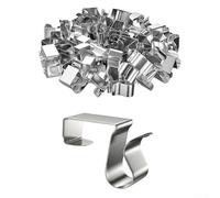 Zoegneer 50 clips de canalón de metal para colgar luces de Navidad al aire libre, ganchos de acero galvanizado para decoraciones de faroles de hadas de carámbano, no requiere herramientas, abrazadera