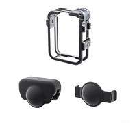 Zoegneer Aleación de aluminio Quick Release Metal Cage para DJI 360 con marco protector expandible y 2 lentes Casos negro (plata)